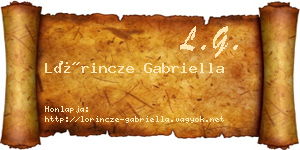 Lőrincze Gabriella névjegykártya